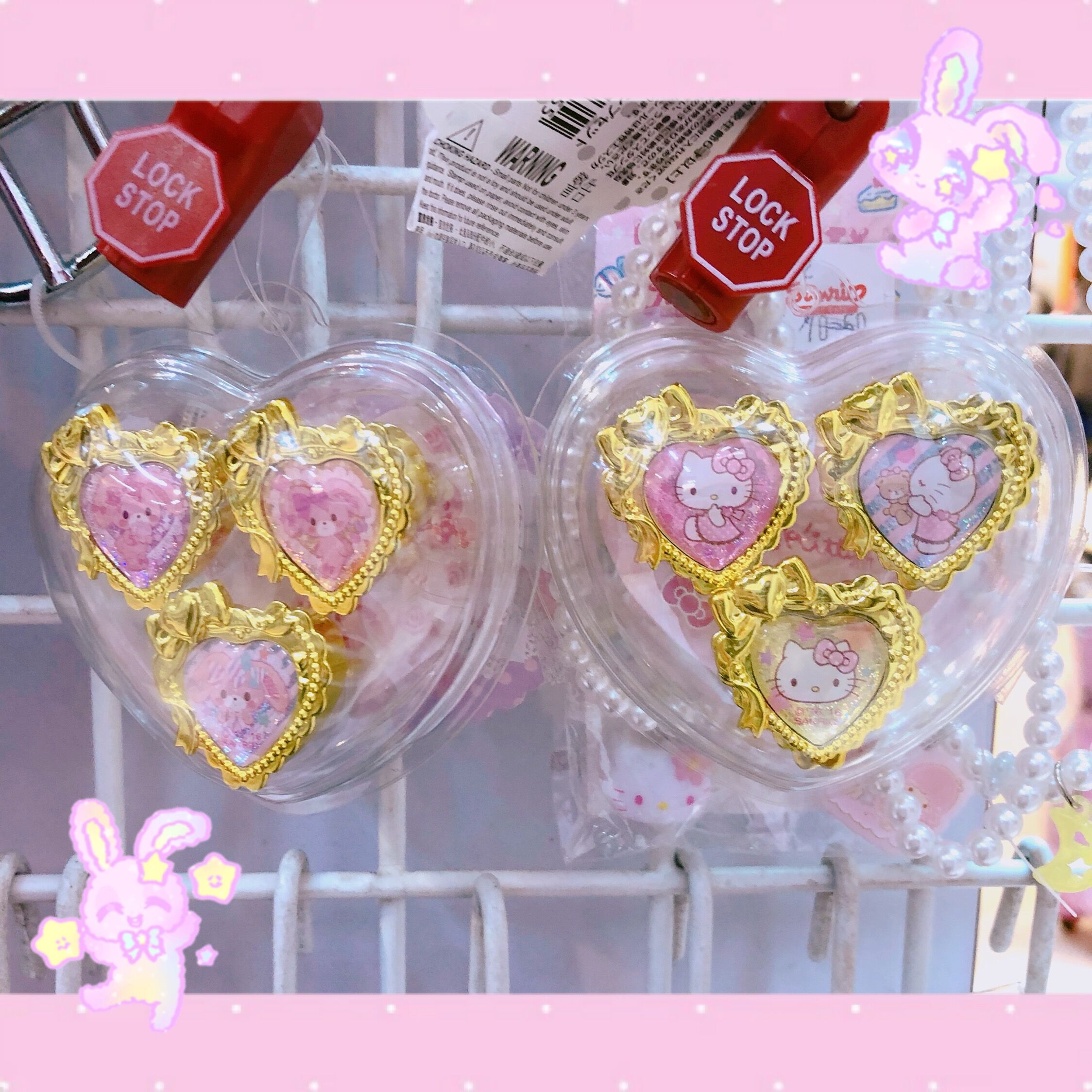 现货 日本Sanrio Hello Kitty凯蒂猫限量款印章戒指玩具套装