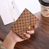 百搭女短款 秋冬韩系简约卡包钱夹个性 折叠零钱包一体时尚 小巧钱包