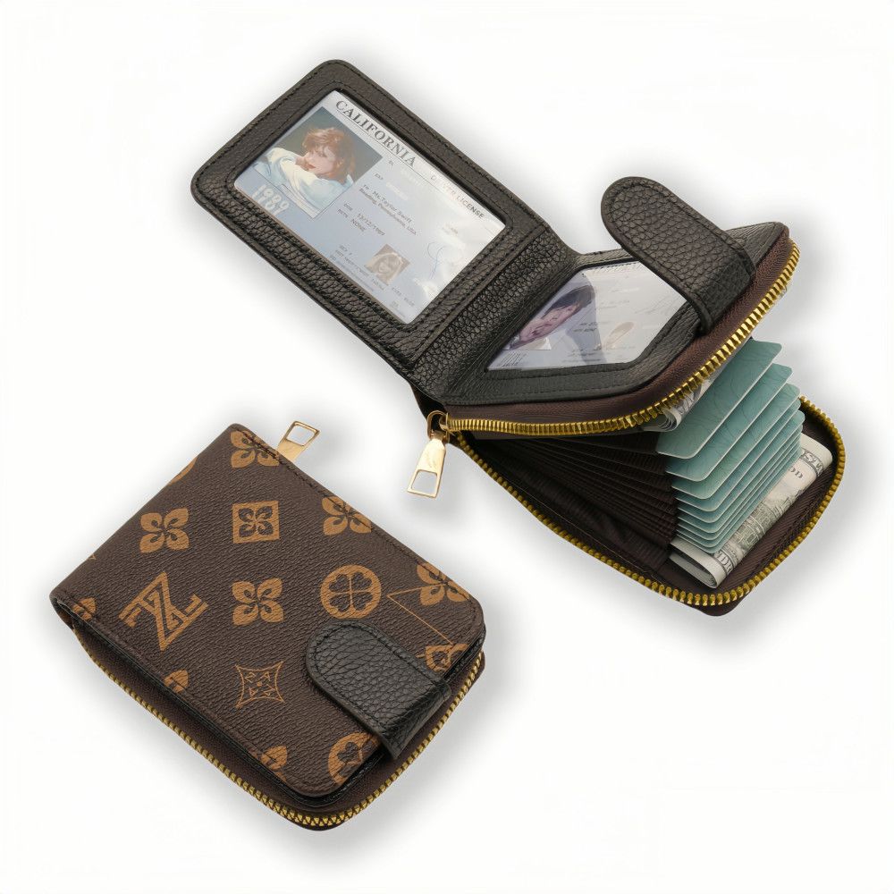 一体包信用卡卡包零钱包防消磁驾驶证件卡套男士防盗刷二合一卡包