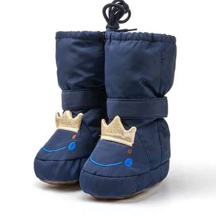 高帮防风宝宝不掉鞋 冬季 12个月防水加棉保暖包棉裤 婴儿棉鞋