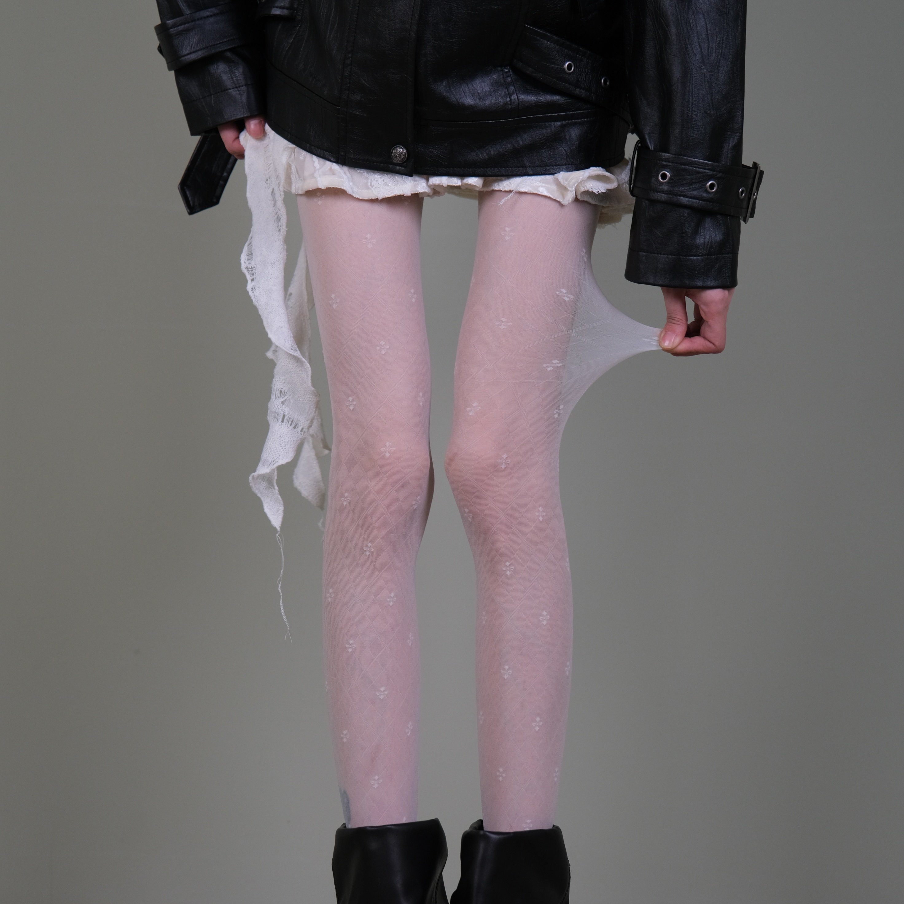 西岭【白色碎花白纱连裤袜女 暗黑千禧风 搭黑皮衣白碎边裙靴潮袜,女士内衣/男士内衣/家居服,连裤袜/打底袜,淘宝优惠券,粉丝福利购,淘宝优惠卷