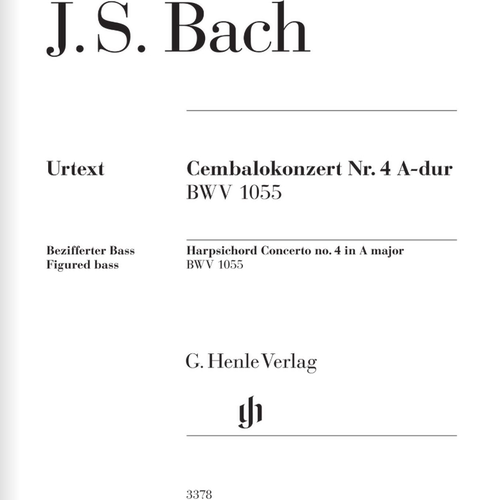 亨乐 巴赫 A 大调羽管键琴第四协奏曲 BWV1055通奏低音 HN3378