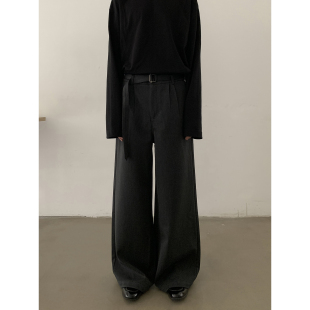 INKNOTS垂感廓形老钱高级感休闲西裤 男女cleanfit直筒阔腿A字长裤