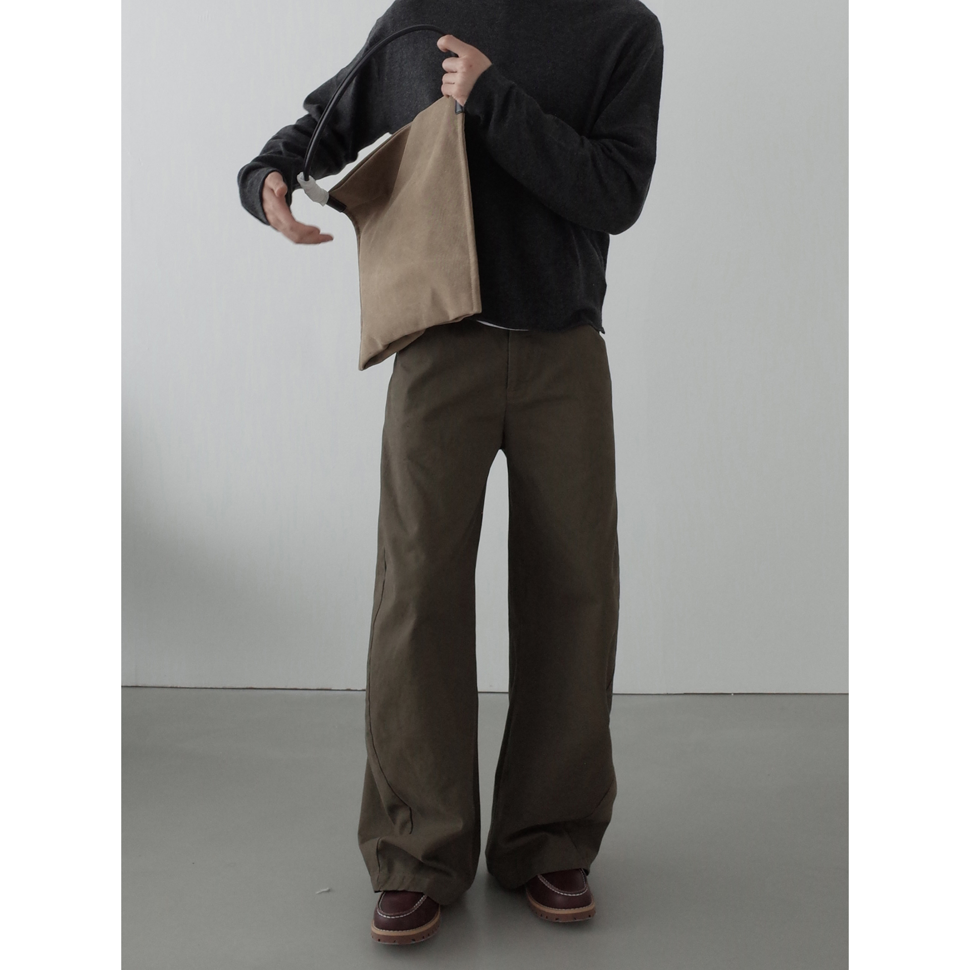 INKNOTS解构垂感弯刀阔腿工装裤