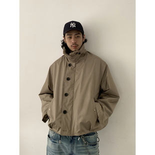 INKNOTS美式复古羊羔绒内里夹克男女chenafit短宽棉衣毛领外套潮