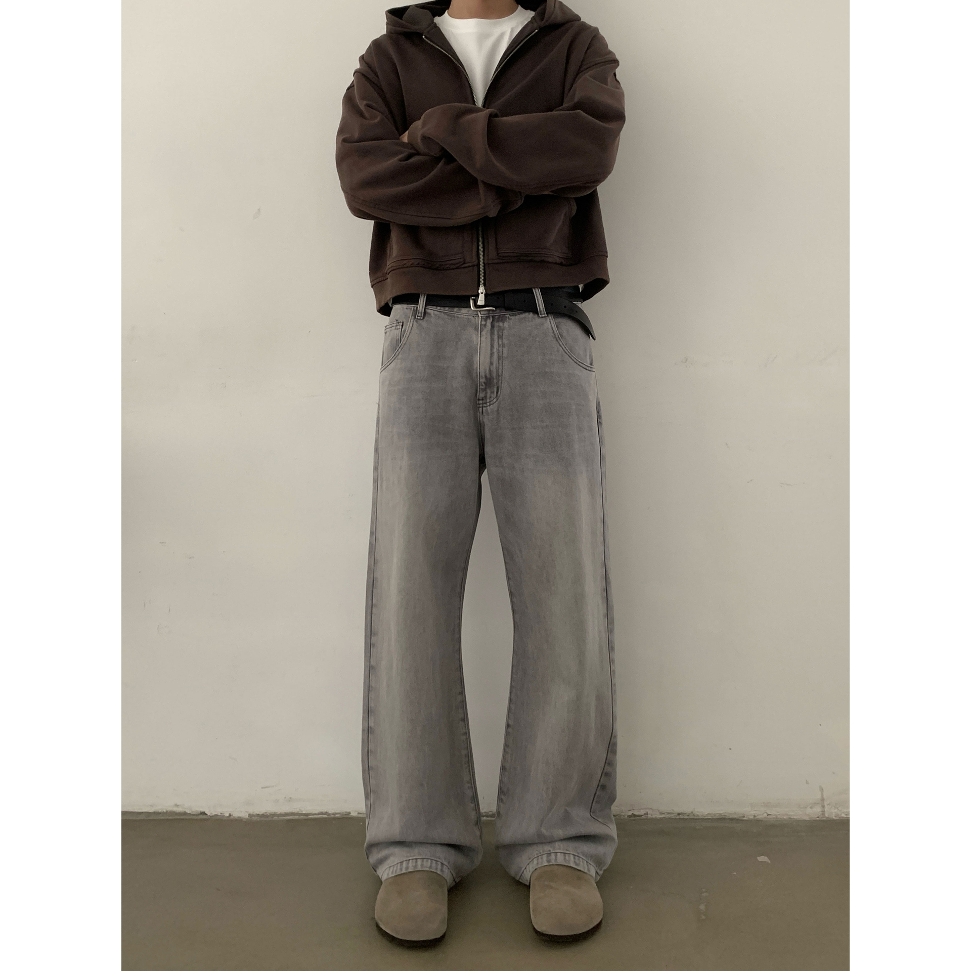 INKNOTS水洗灰vintage牛仔裤