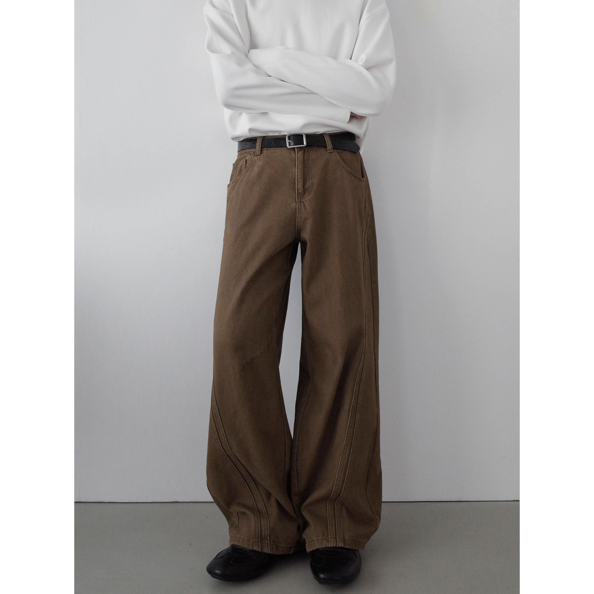 INKNOTS美式复古水洗解构工装裤男女廓形分割松石绿街头阔腿裤潮,男装,休闲裤,淘宝优惠券,粉丝福利购,淘宝优惠卷