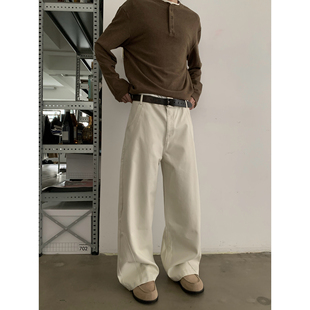潮 男女cleanfit百搭阔腿长裤 INKNOTS美式 复古简约宽松直筒休闲裤