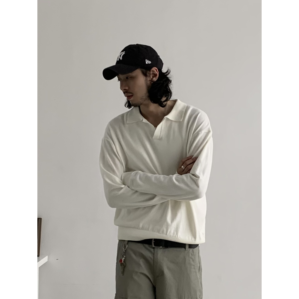 INKNOTS短款针织长袖polo