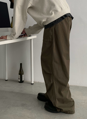 INKNOTS日系复古宽松美式工装裤男og107廓形直筒伞兵休闲丛林长裤