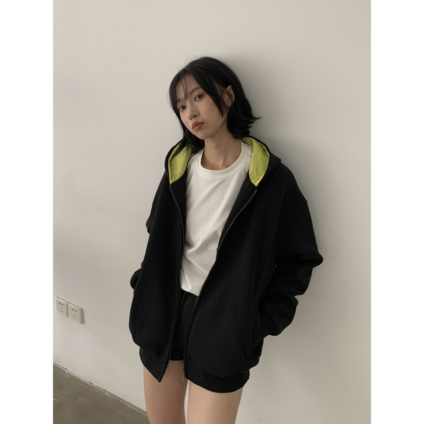 INKNOTS撞色连帽卫衣外套