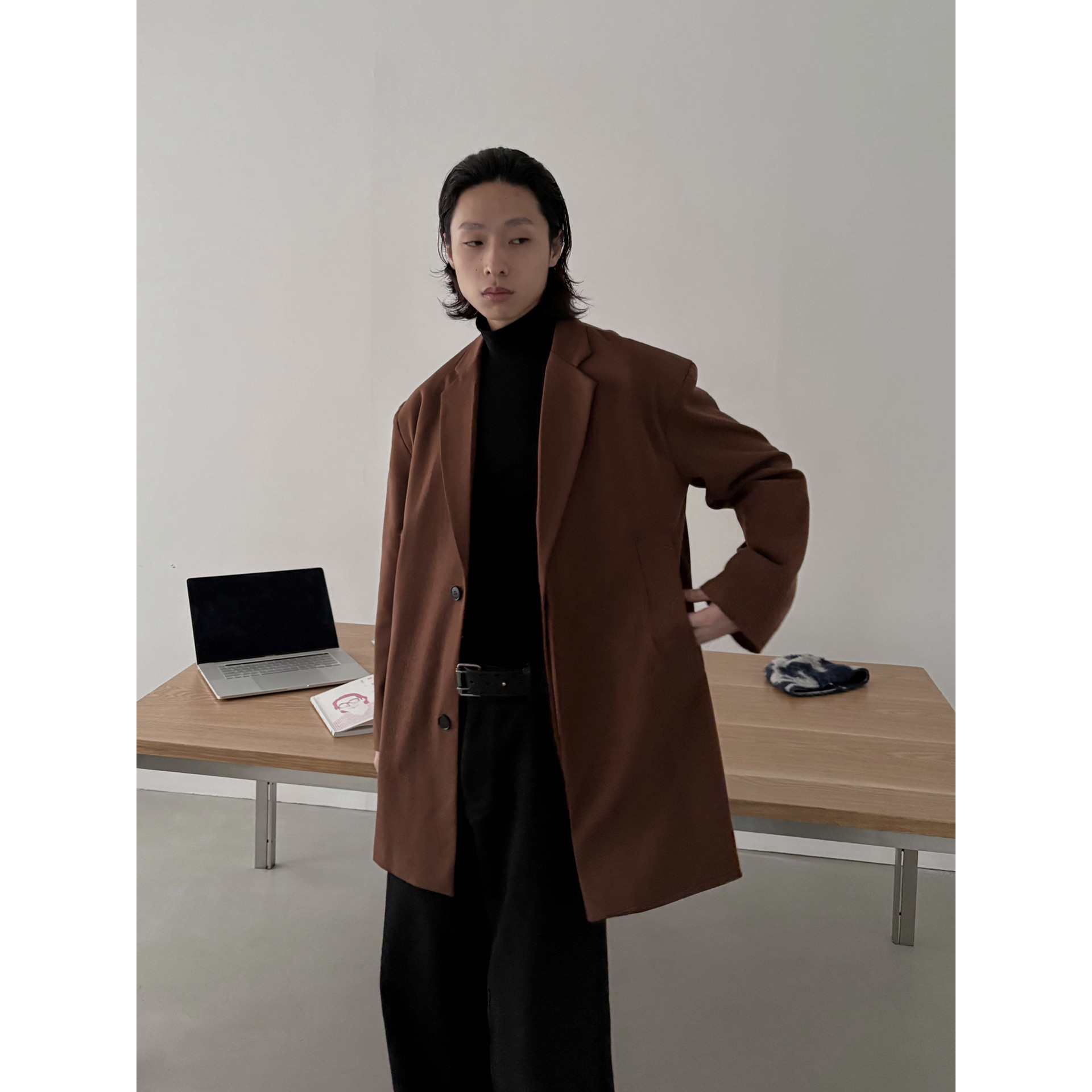 INKNOTS高级感廓形西装外套男女宽松休闲百搭中长款西服上衣潮牌