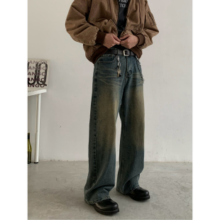 if裤 男女水洗做旧clean 子潮 复古vintage微喇叭牛仔裤 INKNOTS美式