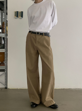 INKNOTS美式复古A字弧形宽松工装裤男女高级感直筒cleanfit长裤潮