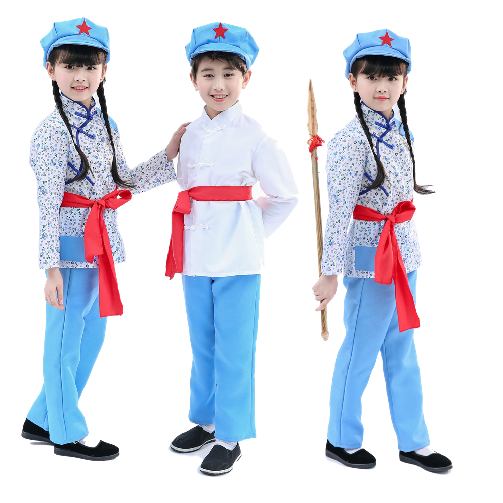 儿童红军演出服中小学生八路军装幼儿表演抗战衣服军装合唱舞蹈服
