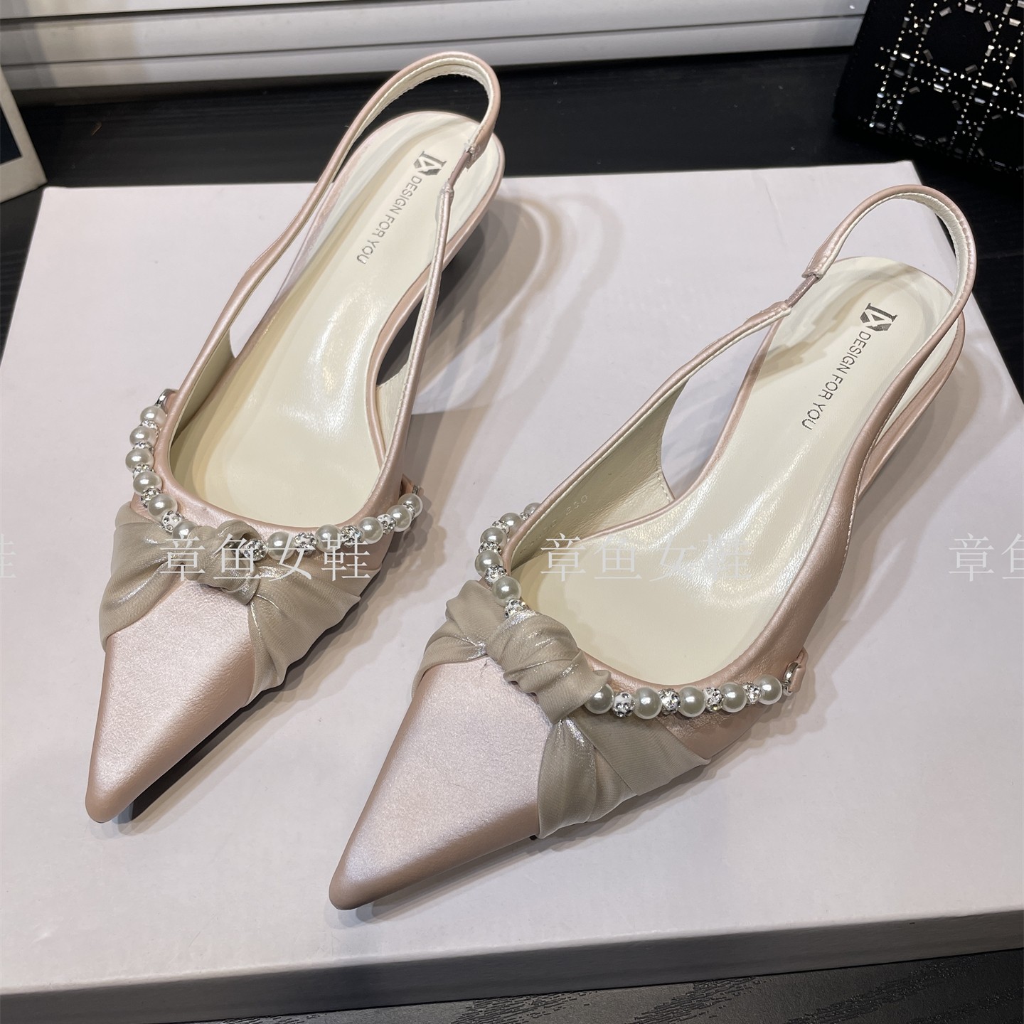 绝美珍珠包头凉鞋尖头高跟鞋女2026新款伴娘鞋婚鞋配裙子浅口单鞋,女鞋,时装凉鞋,淘宝优惠券,粉丝福利购,淘宝优惠卷