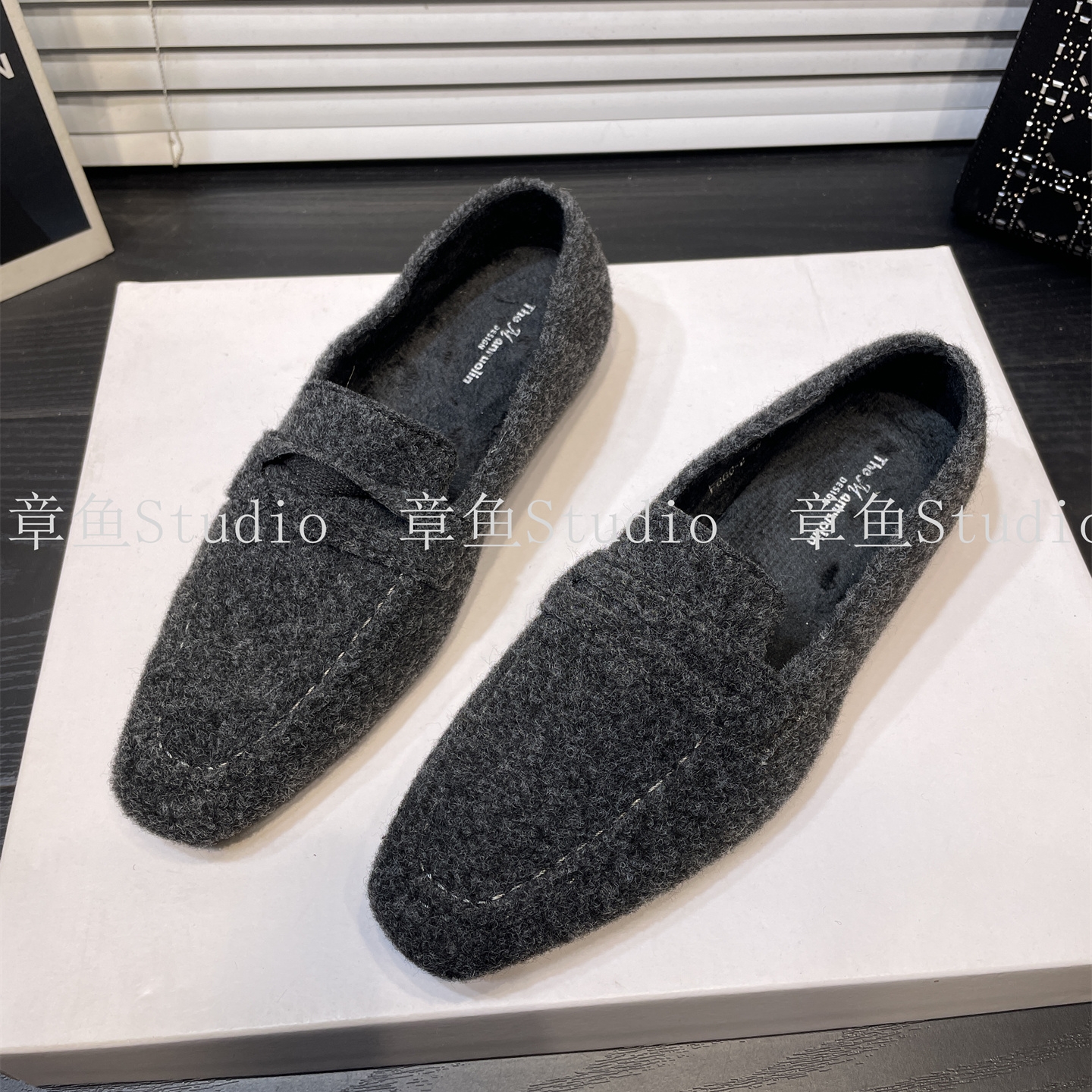 通勤内增高保暖乐福鞋平底豆豆鞋