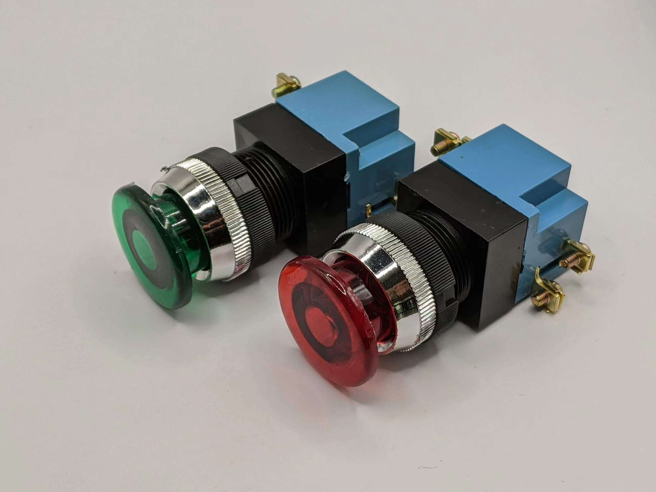 la19-11j 蘑菇头点动自复位按钮开关 1开1闭 25mm 机床控制开关