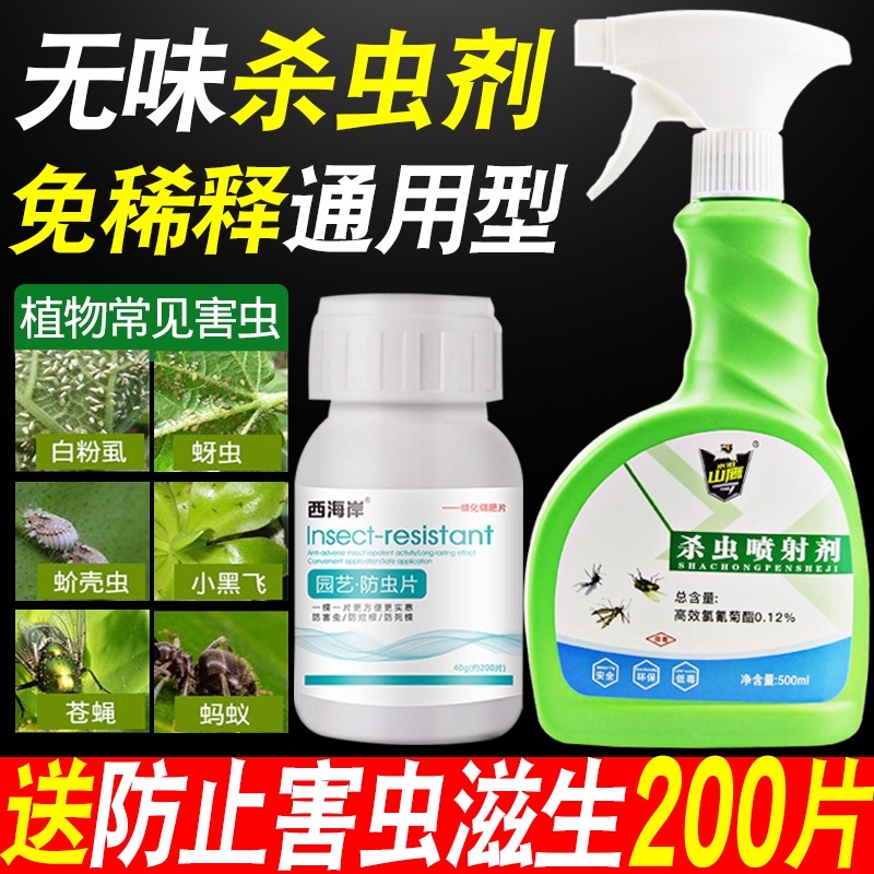 3植物杀虫剂家用室内灭小飞虫土壤花卉花盆花草盆栽黑除喷雾花虫药