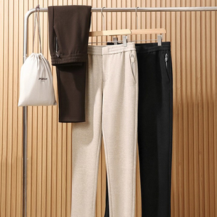 PSENY意式老钱风！醋酸羊毛混纺 秋冬新款男士人字纹提花休闲长裤