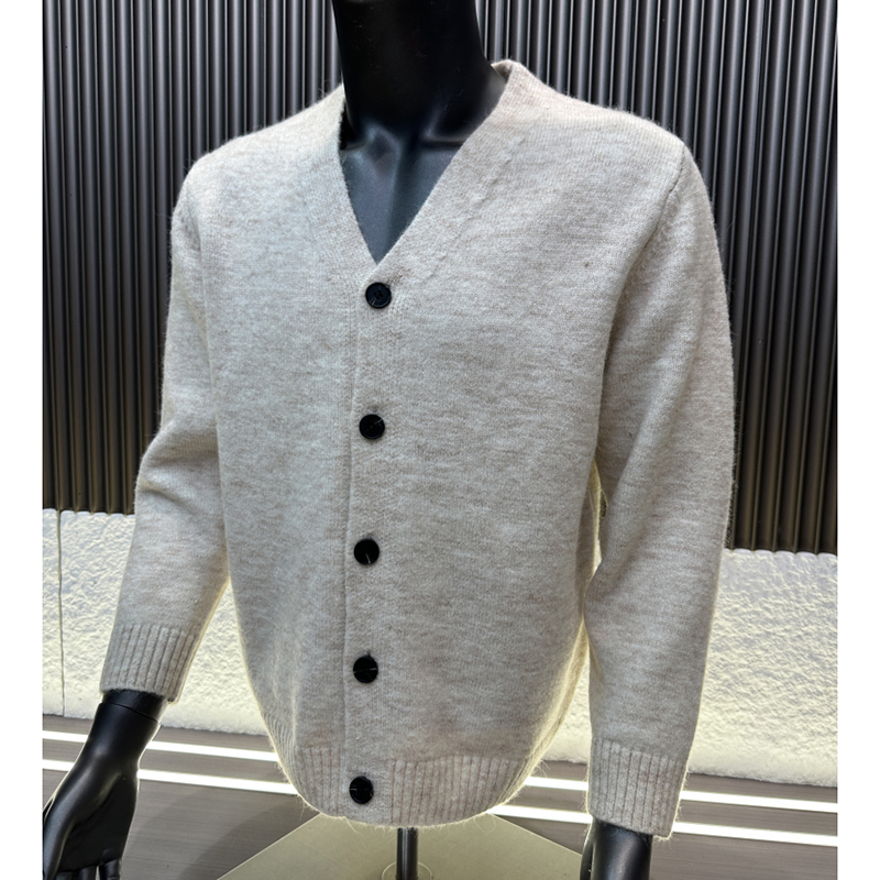 V领羊毛针织衫毛衣外套潮