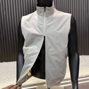 立领双拉链马甲双面异纹肌理弹力透气男背心无袖 CF&CLO 意奢高端