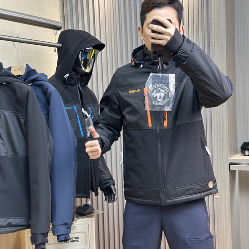 加厚加绒保暖软壳冲锋夹克外套