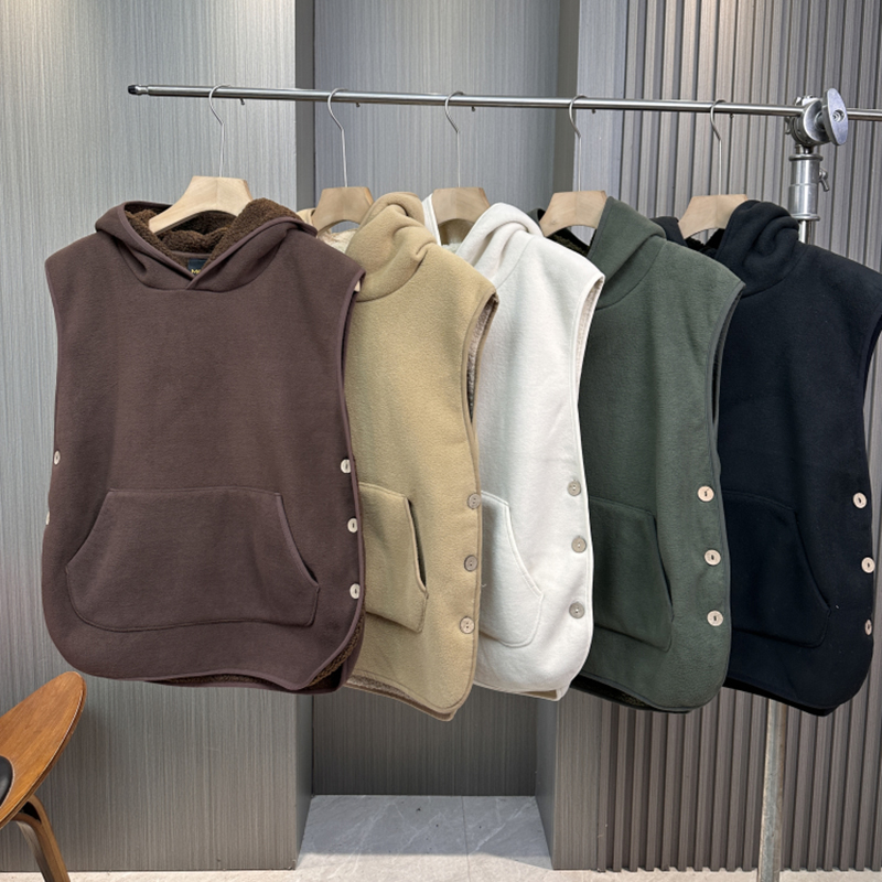 连帽无袖简约情侣马甲秋冬背心潮