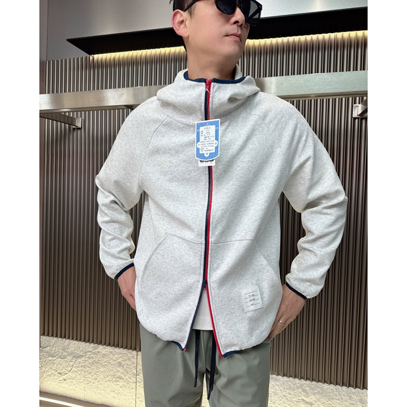 日单！软糯水洗棉！外贸男装春季舒适百搭连帽休闲夹克帽衫外套潮