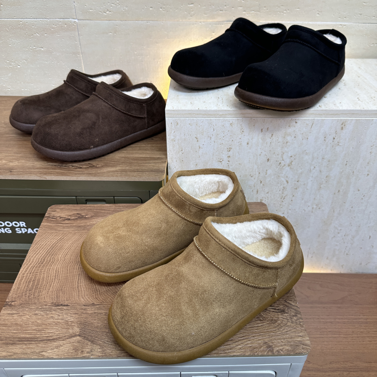 户外一脚蹬时尚反绒短靴雪地靴