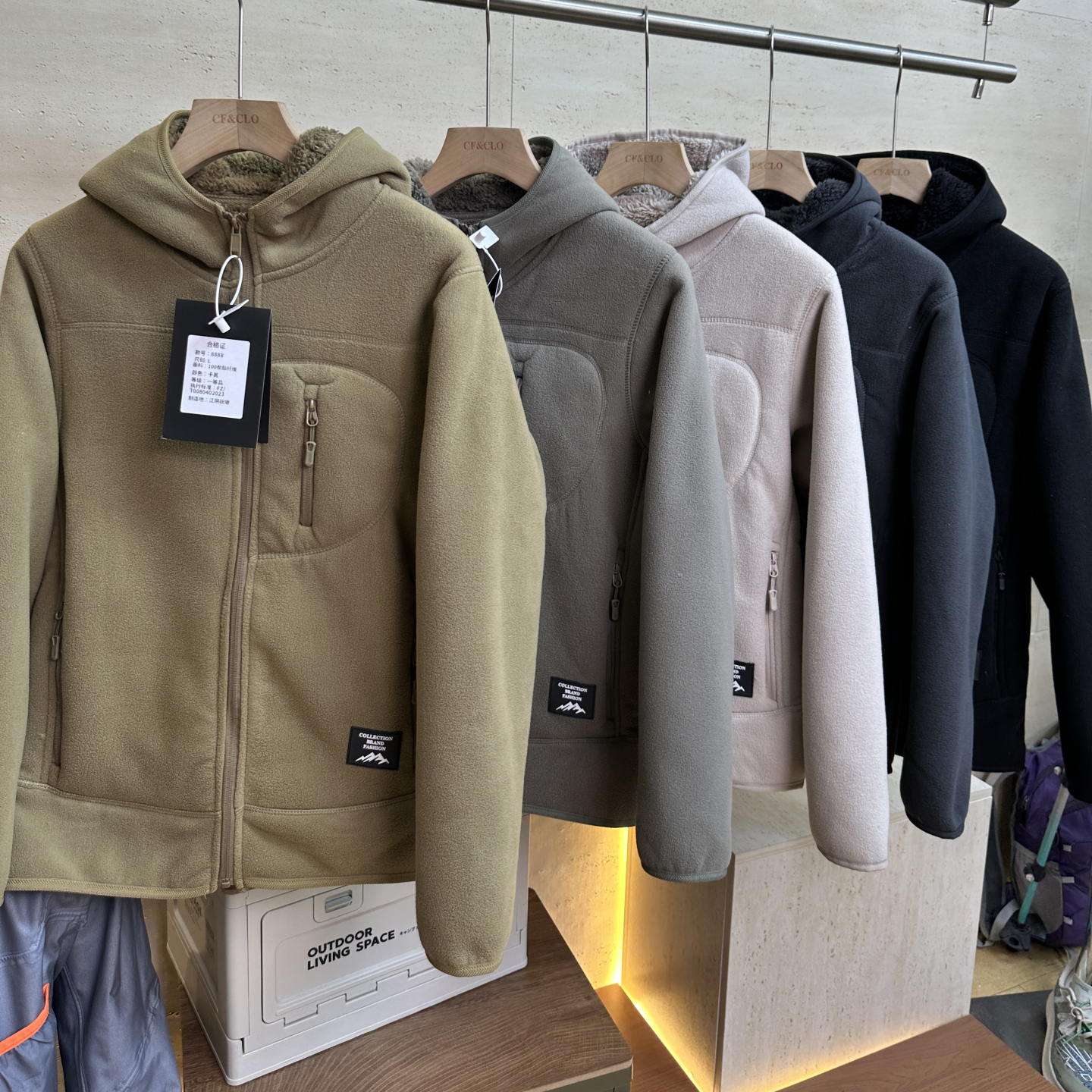 羊羔毛连帽保暖加绒外套