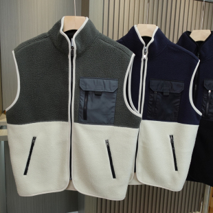 背心外套秋 HEAT热能摇粒绒男士 波兰 户外加厚保暖羊羔绒立领马甲