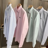 韩系衬衣混纺棉23春季 衬衫 新款 长袖 精致刺绣条纹男女款 苾推好货