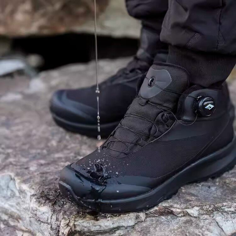 户外机能款加绒加棉防水压胶鞋面防滑减震男士保暖棉鞋运动休闲鞋