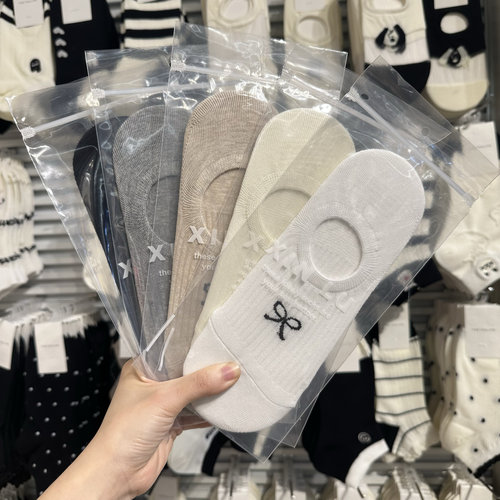 5双包邮XINLU蝴蝶结袜子女船袜夏季薄款浅口隐形袜夏天日系短袜