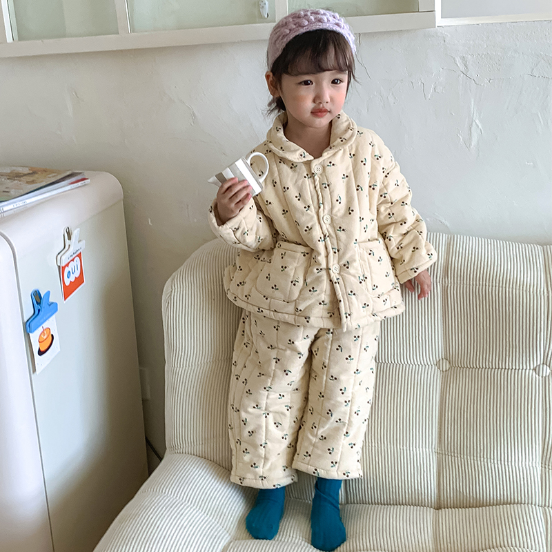 儿童睡衣秋冬季加厚款男女童