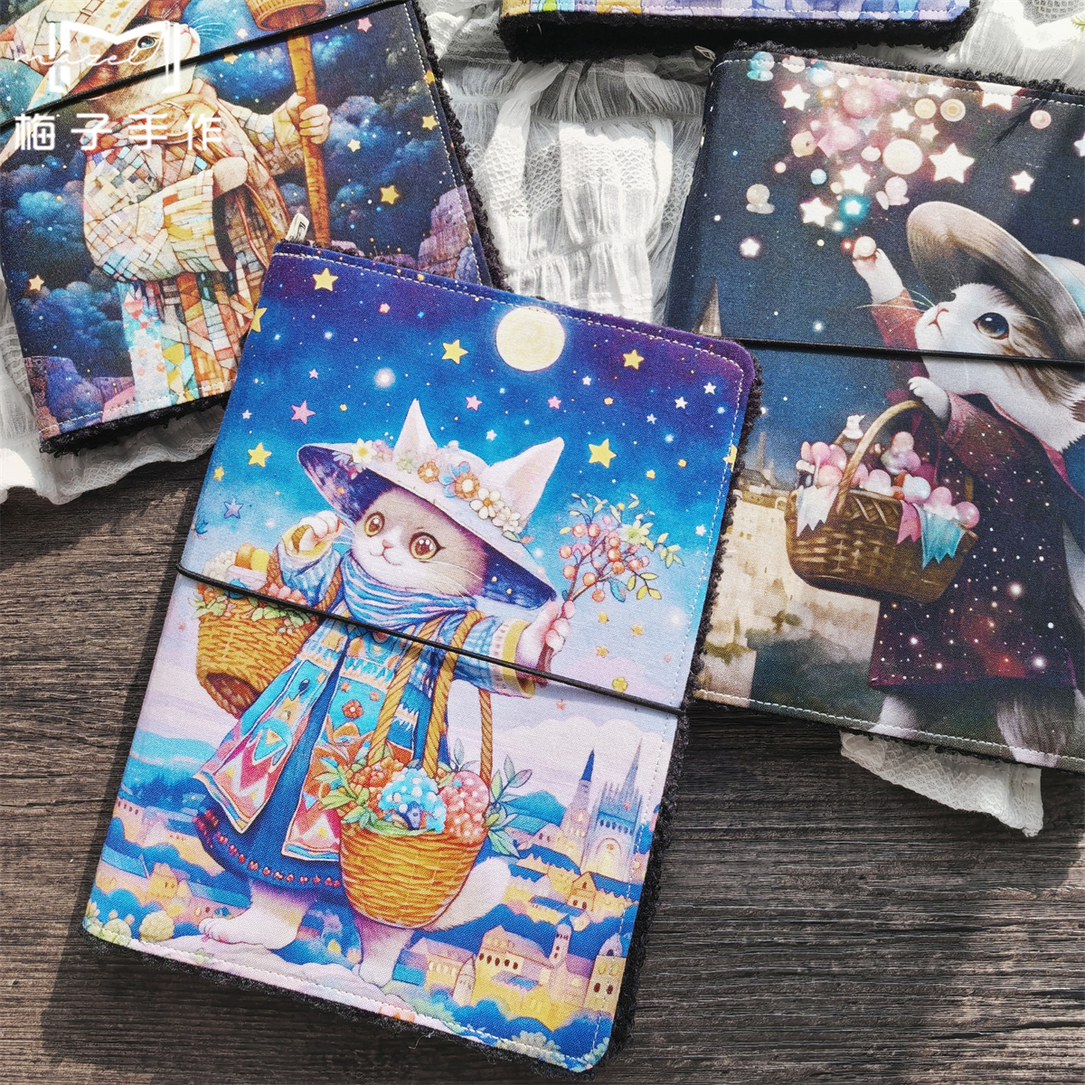 梅子手作可爱活页A5布艺手工本