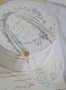 摩根石海蓝宝女项链原创设计