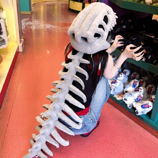 侏罗纪霸王龙帽子潮流恐龙头套纪念品礼物全脸面具套头帽床上玩具