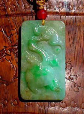 春=素4507民国天然缅甸A货老坑正阳绿翡翠福在眼前吊坠挂件带证书