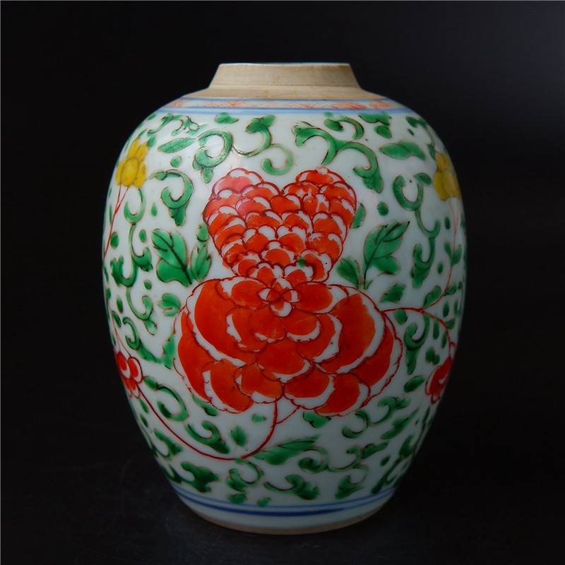 华=春清代康熙青花五彩罐全美品瓷器陶瓷文人瓷艺术品收藏