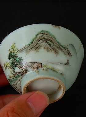 清代山水人物陶瓷艺术品