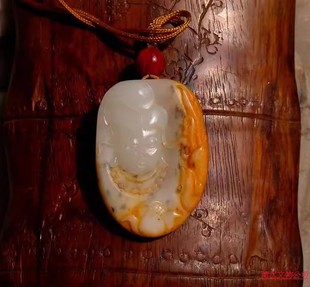 琴=鸣3272天然新疆和田玉羊脂玉籽料观音吊坠挂件手工雕刻证书