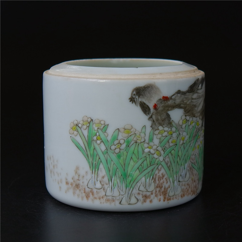 芳=岚清代光绪名家金品卿浅绛彩花鸟缸瓷器陶瓷文人瓷艺术品收藏