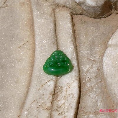 天然A货缅甸老坑翡翠佛戒面嵌件
