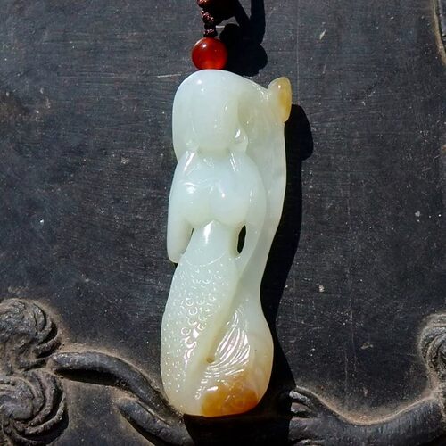 天然新疆和田玉羊脂玉吊坠挂件