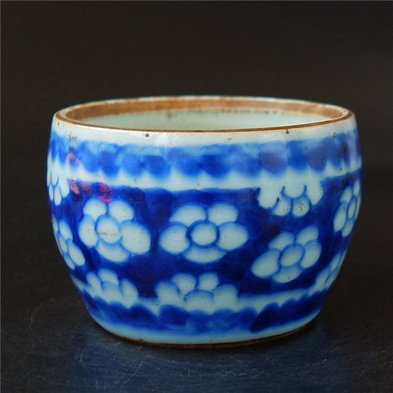 梅=雪清代雍乾青花冰梅笔洗缸全美品瓷器陶瓷文人瓷艺术品收藏