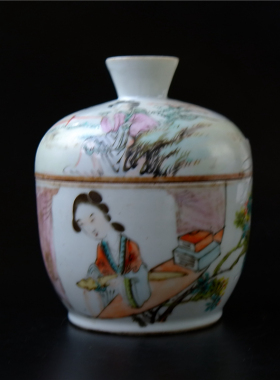 香=茵清代浅绛彩人物仕女瓷器陶瓷文人瓷艺术品收藏