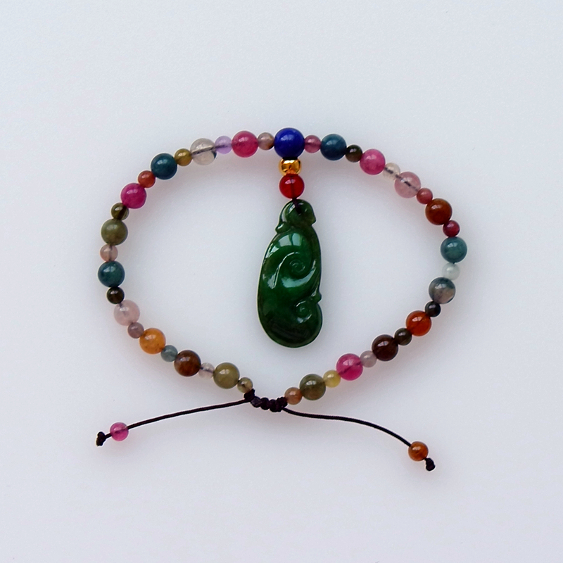 老坑种正阳绿如意碧玺带证书手链