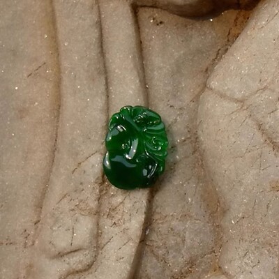 天然A货缅甸老坑翡翠如意嵌件